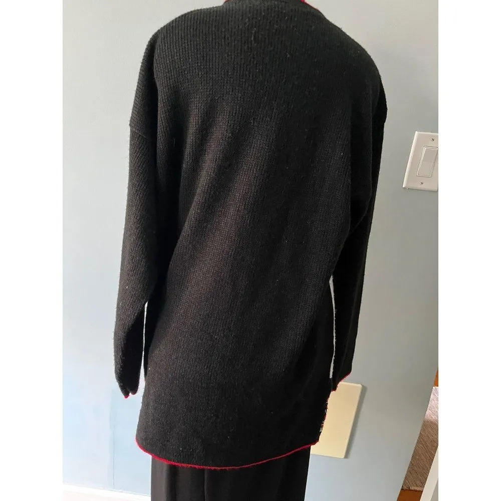 Vtg 80s pair of Christmas teddy bear sweater M ice skating winter holiday cute Blue Size M - Image 7