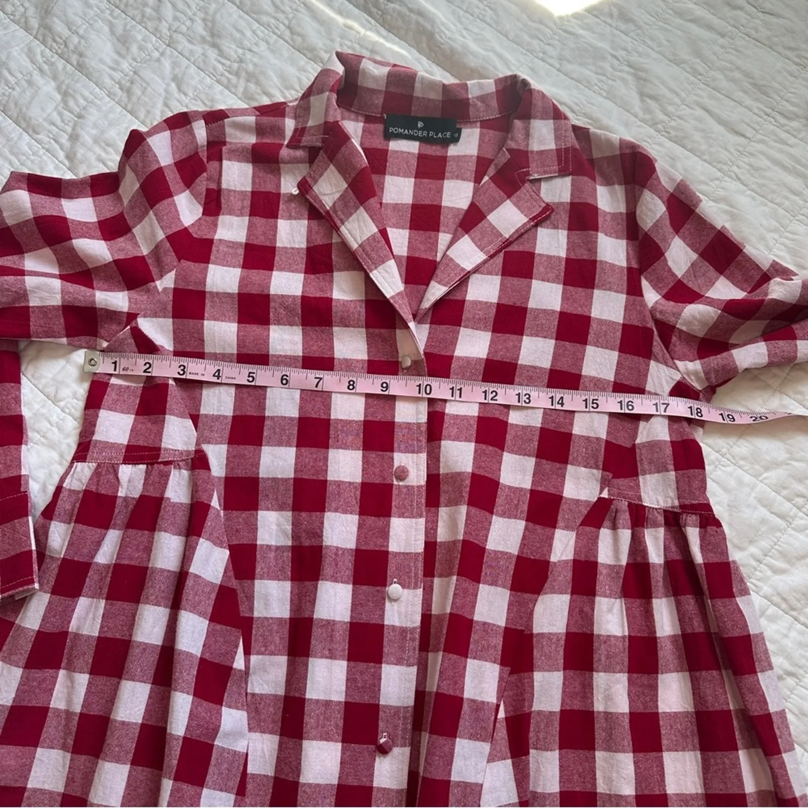 Tuckernuck Pomander Place Apple Red Gingham Scarlett Button Down Shirt NEW Size XS - Image 8