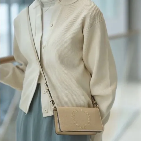 Stella McCartney Mini Logo Faux Leather Crossbody Bag Caramel NEW 7B0098WP0234 - Image 2