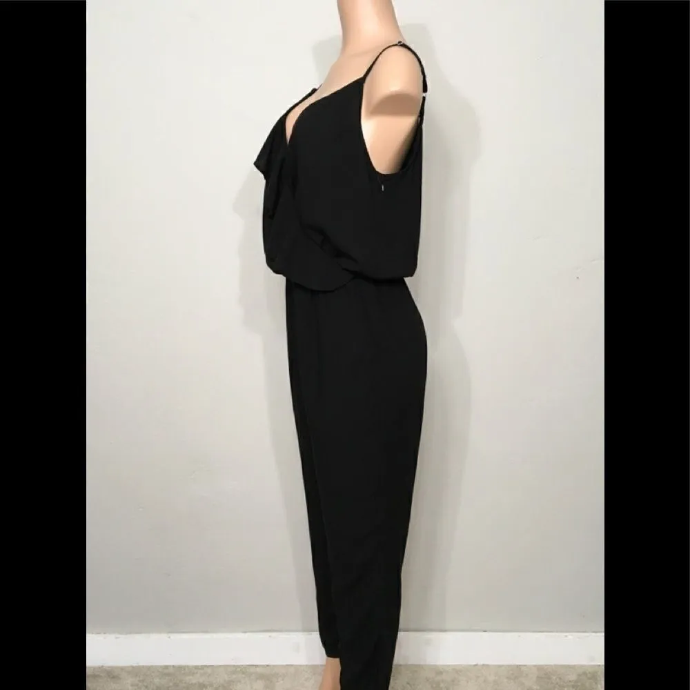 New. V-neck ruffle trim jumpsuit. NWOT - Image 8