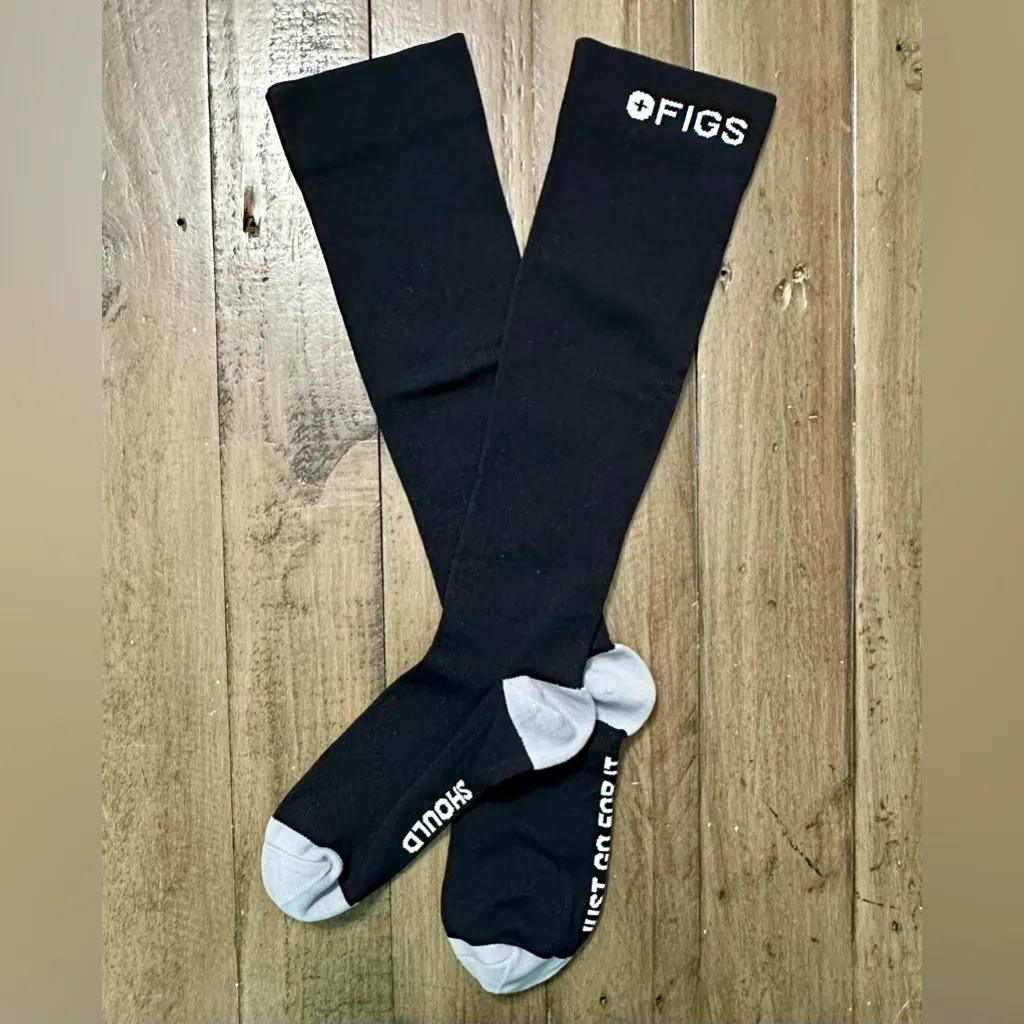 FIGS Compression Socks - Black Grey - I Think You Should Just Go For It - Large - Image 2