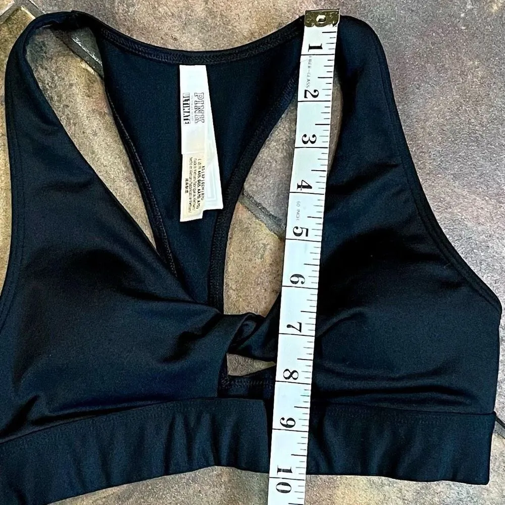 PINK Victoria’s Secret Black Twist Keyhole Sports Bra XS - Image 3
