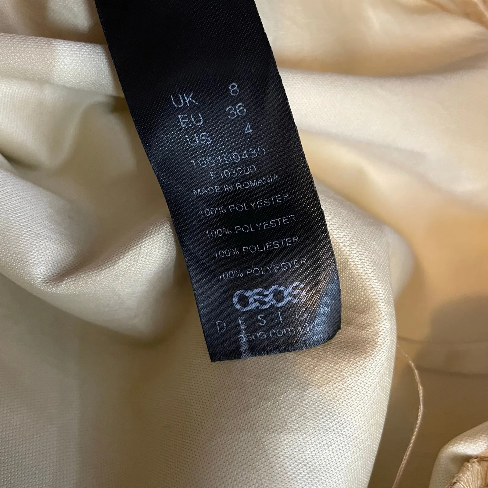 Asos Faux Croc Leather High Waist Straight Leg Pants Camel Tan Classic Womens 4 - Image 12