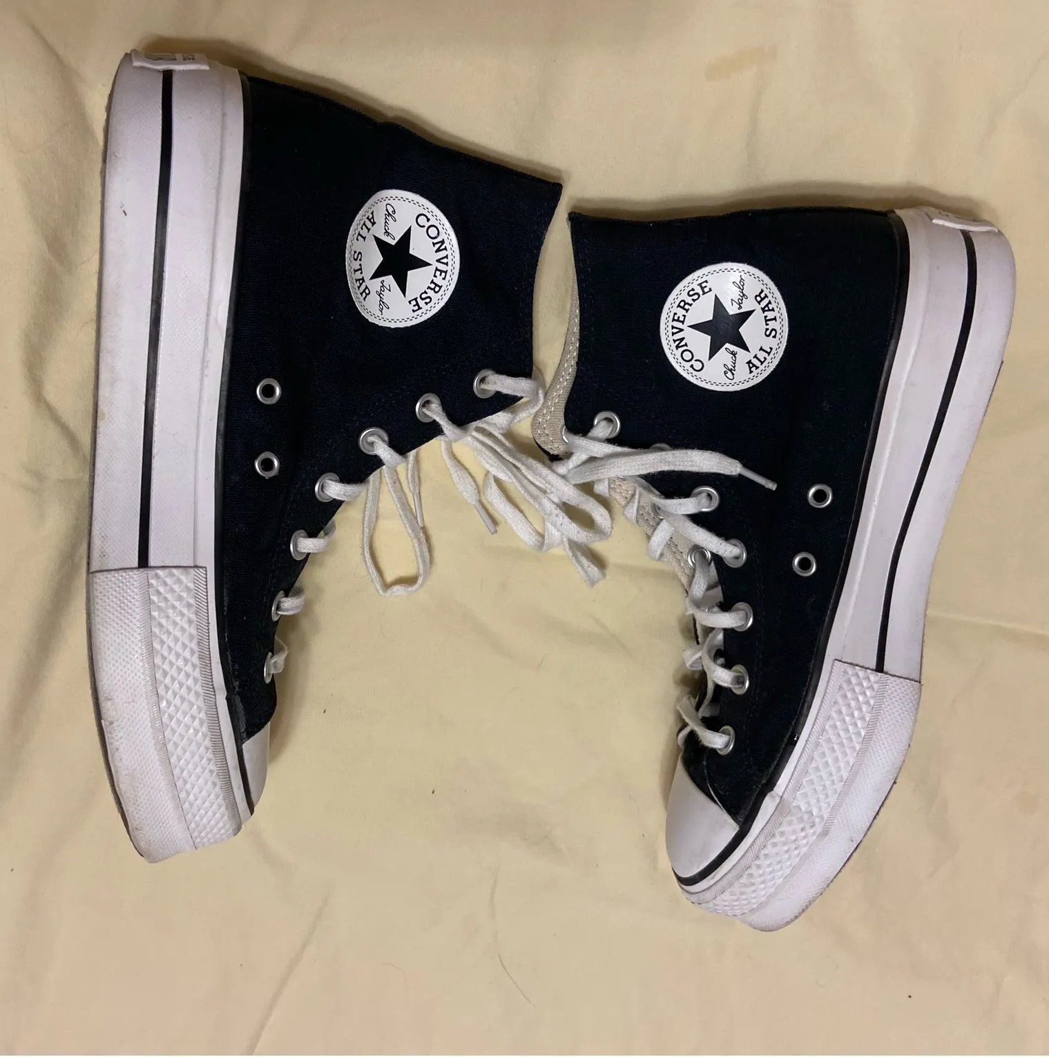 Women’s Black Platform Hightop Converse - Image 4