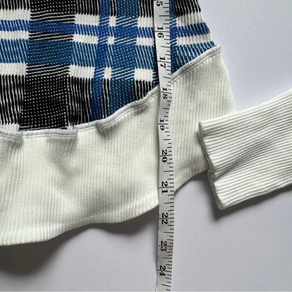 Free People Rally Layer Printed True Plaid Ivory Size X-Small NWT - Image 6