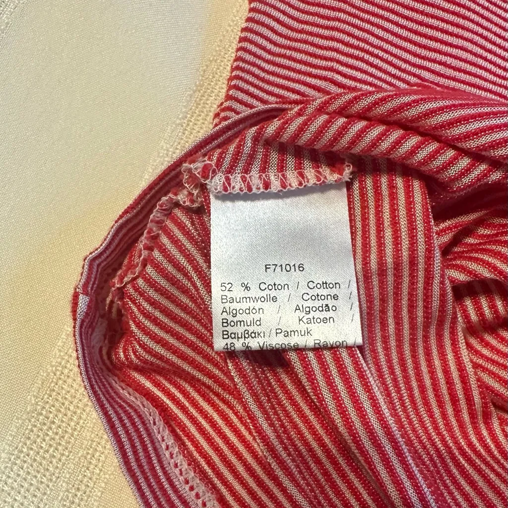 Lacoste Women's Striped V-Neck Tee - Image 9