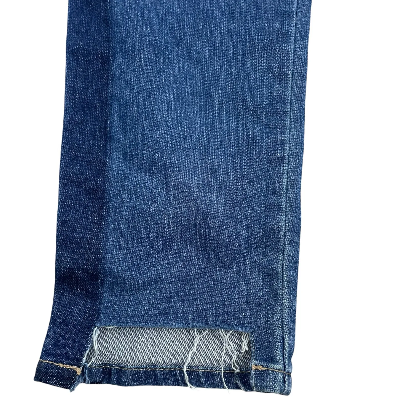 WHBM Tuxedo Mid Rise Straight Leg Crop Jeans Step Hem Med Wash Size 4 - Image 7