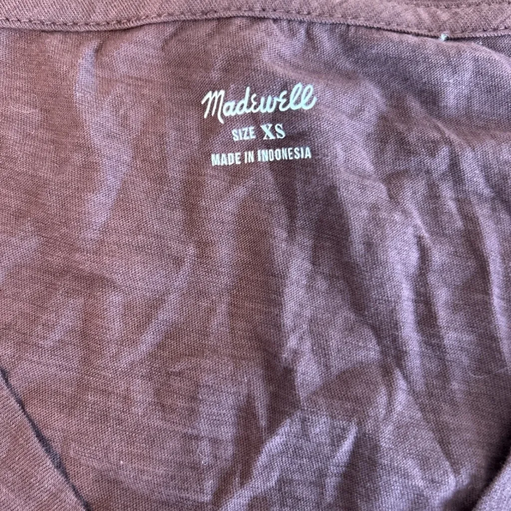 Madewell Women's V-Neck Tops - Cream and Brown NWT XS - Image 2