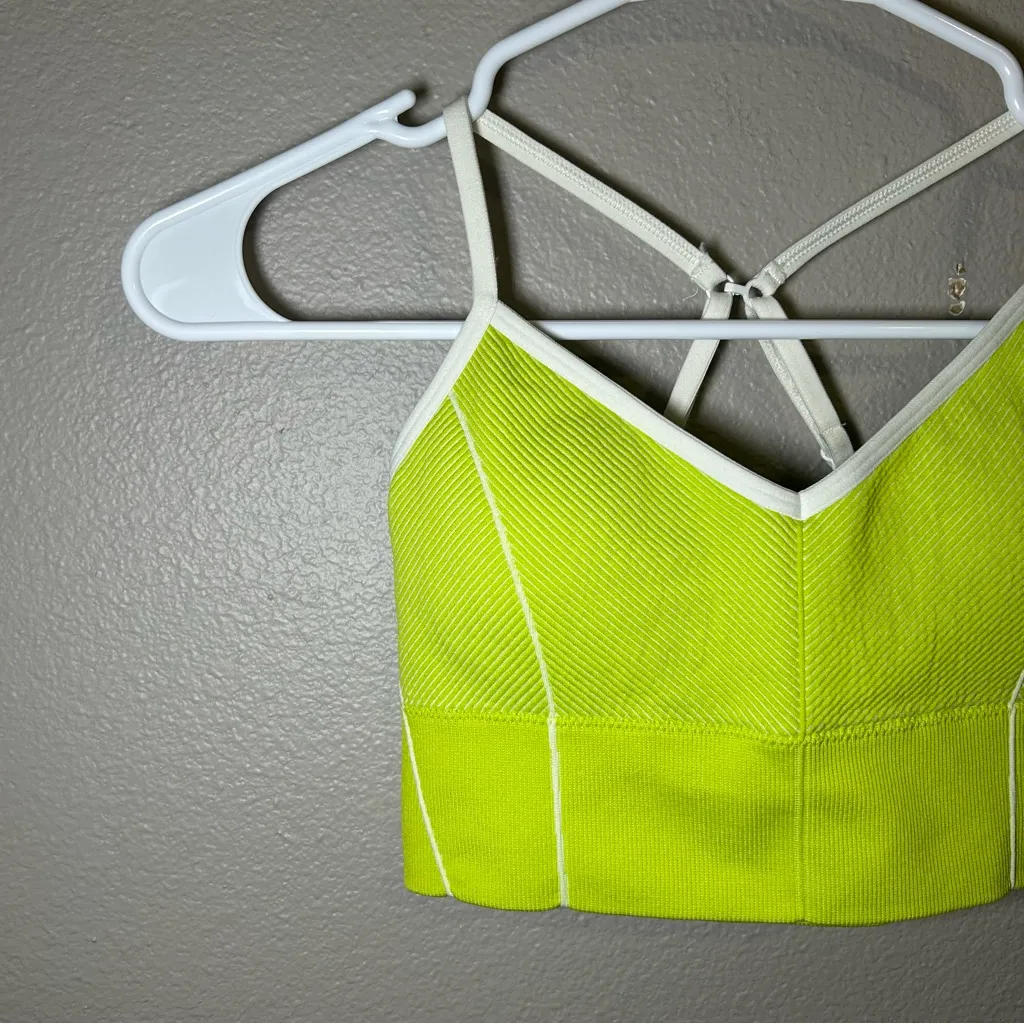 Aerie Green Seamless Longline Corset Sports Bra Women’s Size Small - Image 2