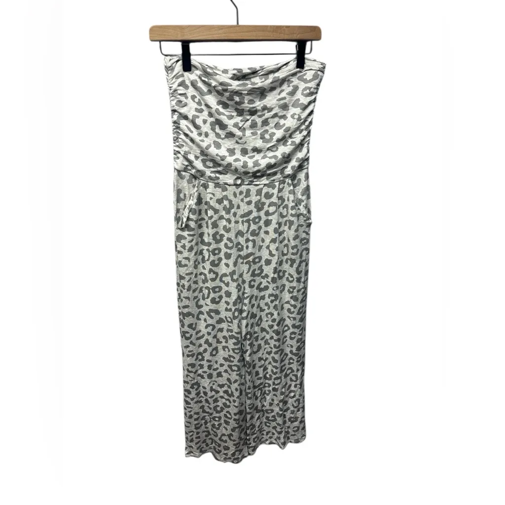Antistar Gray Leopard Print Halter Jumpsuit Super Soft Medium - Image 5
