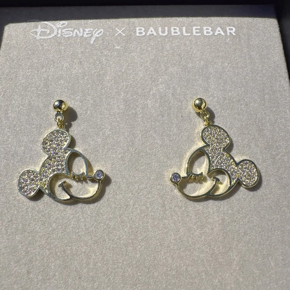 Disney X BAUBLEBAR silver / gold tone diamonds paved Mickey Mouse 925 s. silver - Image 3