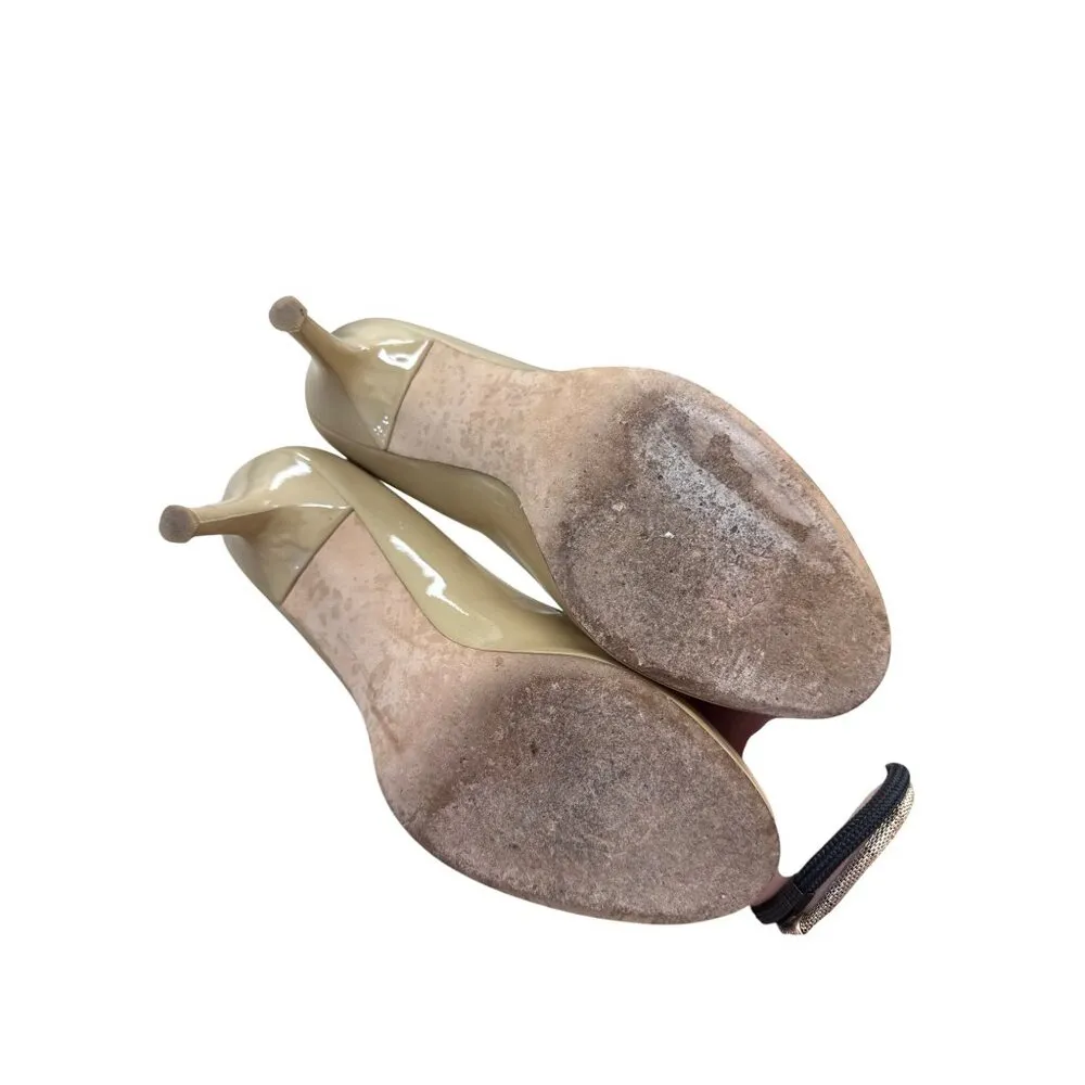 Stuart Weitzman womens leather cream open toe 3" heels 9M SKU 7240 - Image 9