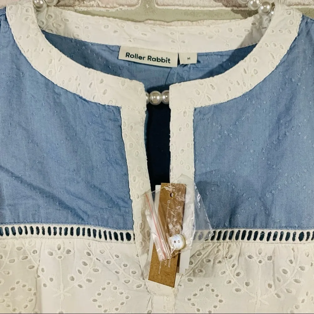 Roller Rabbit NWT Pamela Aster Eyelet Shift Dress Size M - Image 11