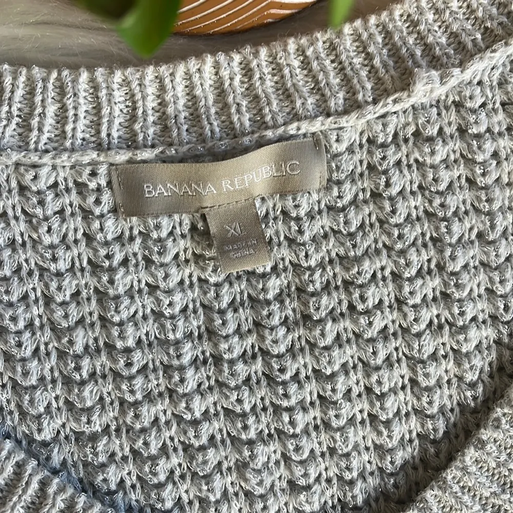 Banana republic • linen blend knit sweater with metallic thread - Image 9