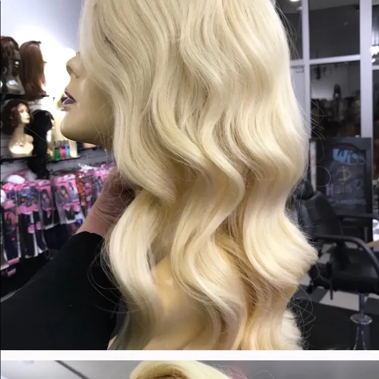 Wig Deep Wave Platinum Blonde Swisslace Fullcap - Image 3