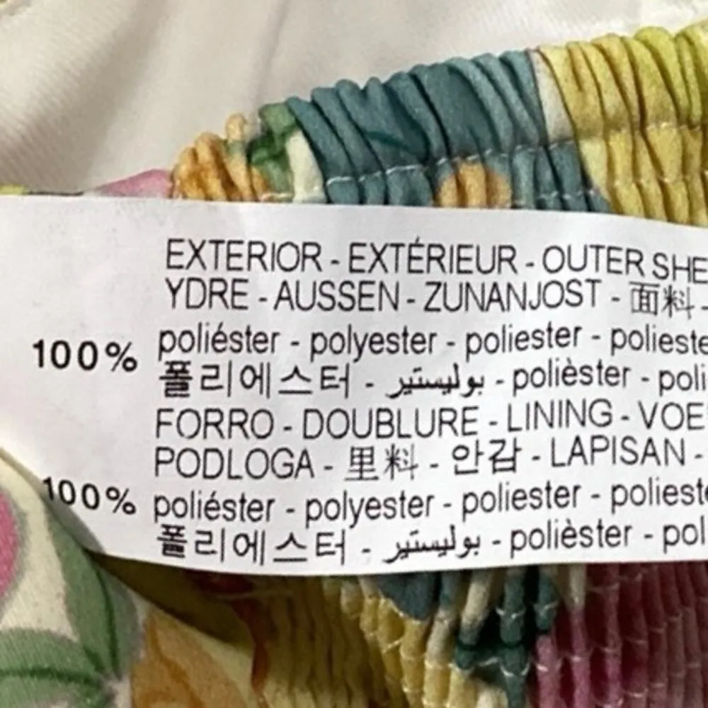 Zara Multicolor Floral Halter Tie Ruched Smocked Sleeveless Crop Top Size S - Image 5