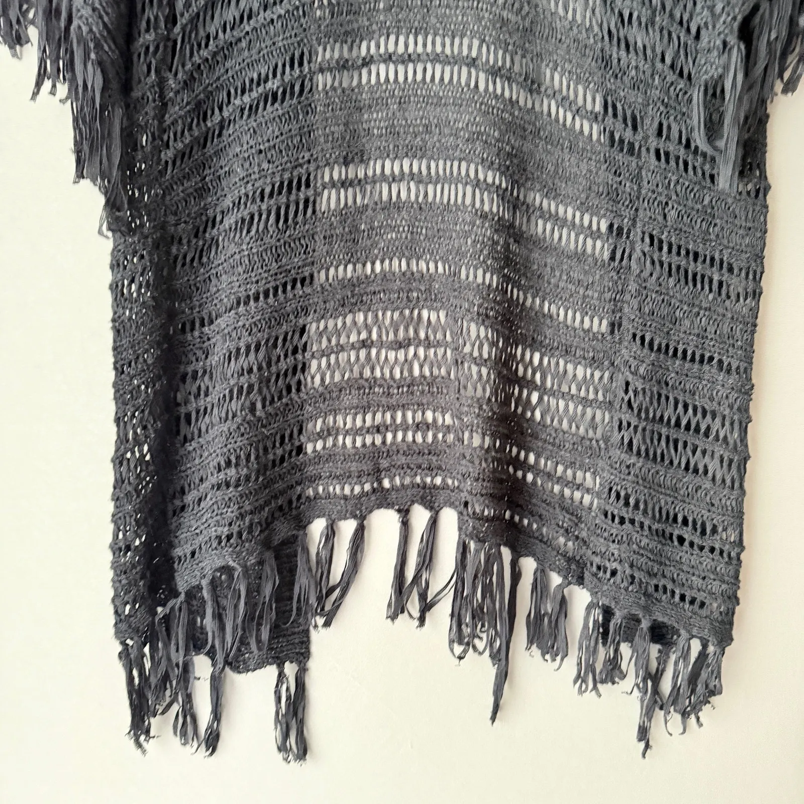 Boho sz One size black open cardigan knit cover up‎ - Image 7