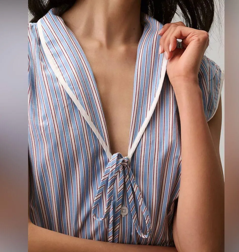 Anthropologie PJ Shirting Romper - Image 4