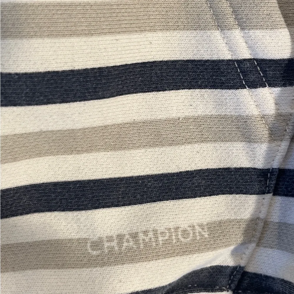 Vintage 90s Champion Reverse Weave Striped Sweatshirt Hoodie Boating Unisex L - Image 14