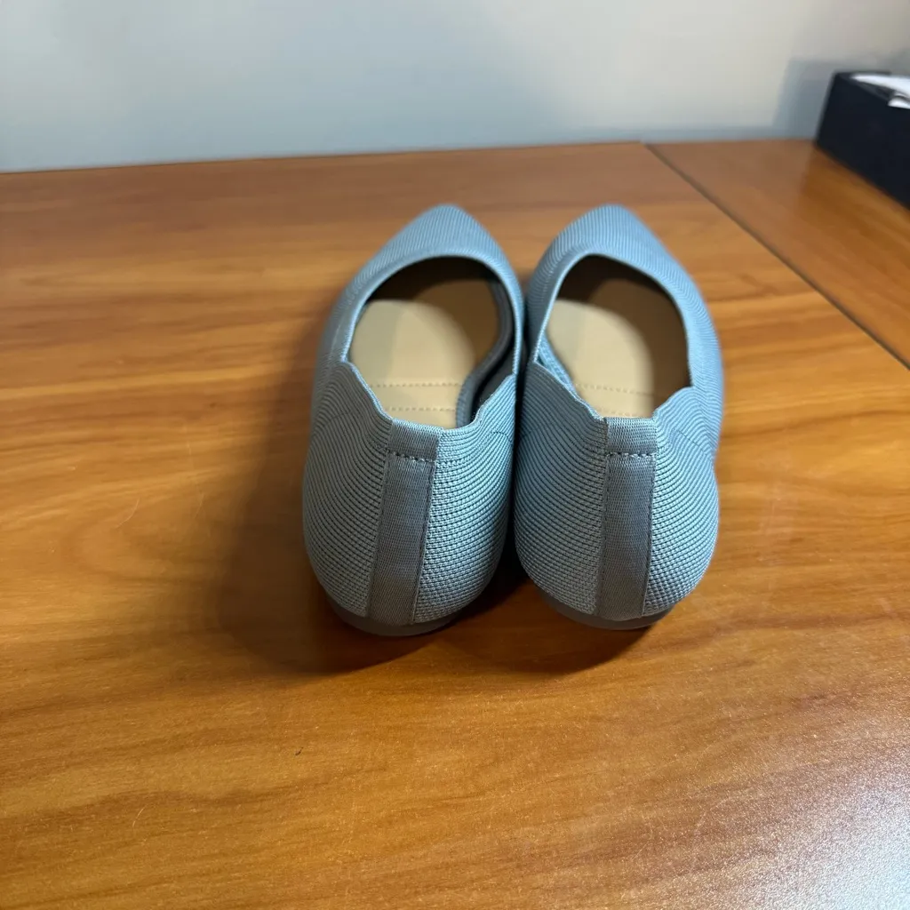 Cynthia Rowley Chelsea Knit Pointed Toe Flat Ballet Grey Blue Comfort Casual 8.5 - Image 5