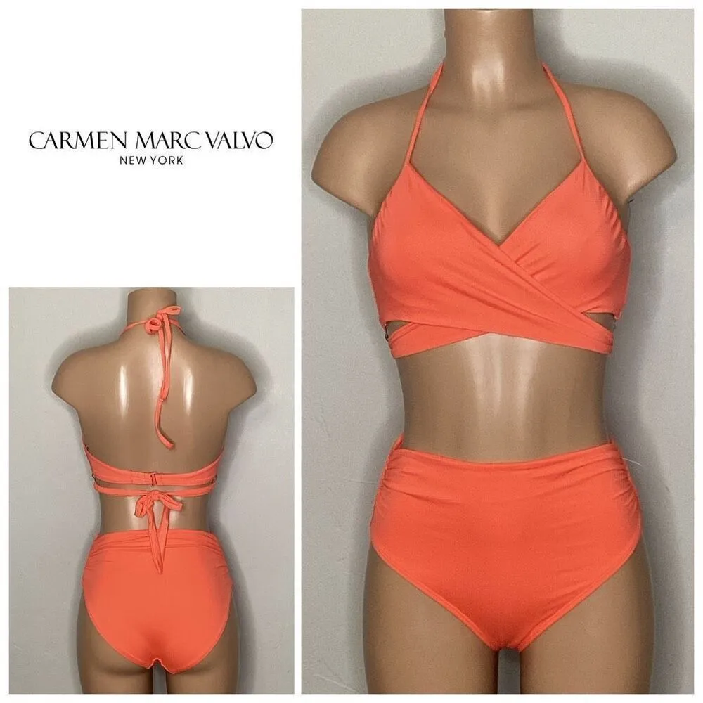 New. Carmen Marc Volvo orange bikini. XS-top/S-bottom Retails $168 - Image 2