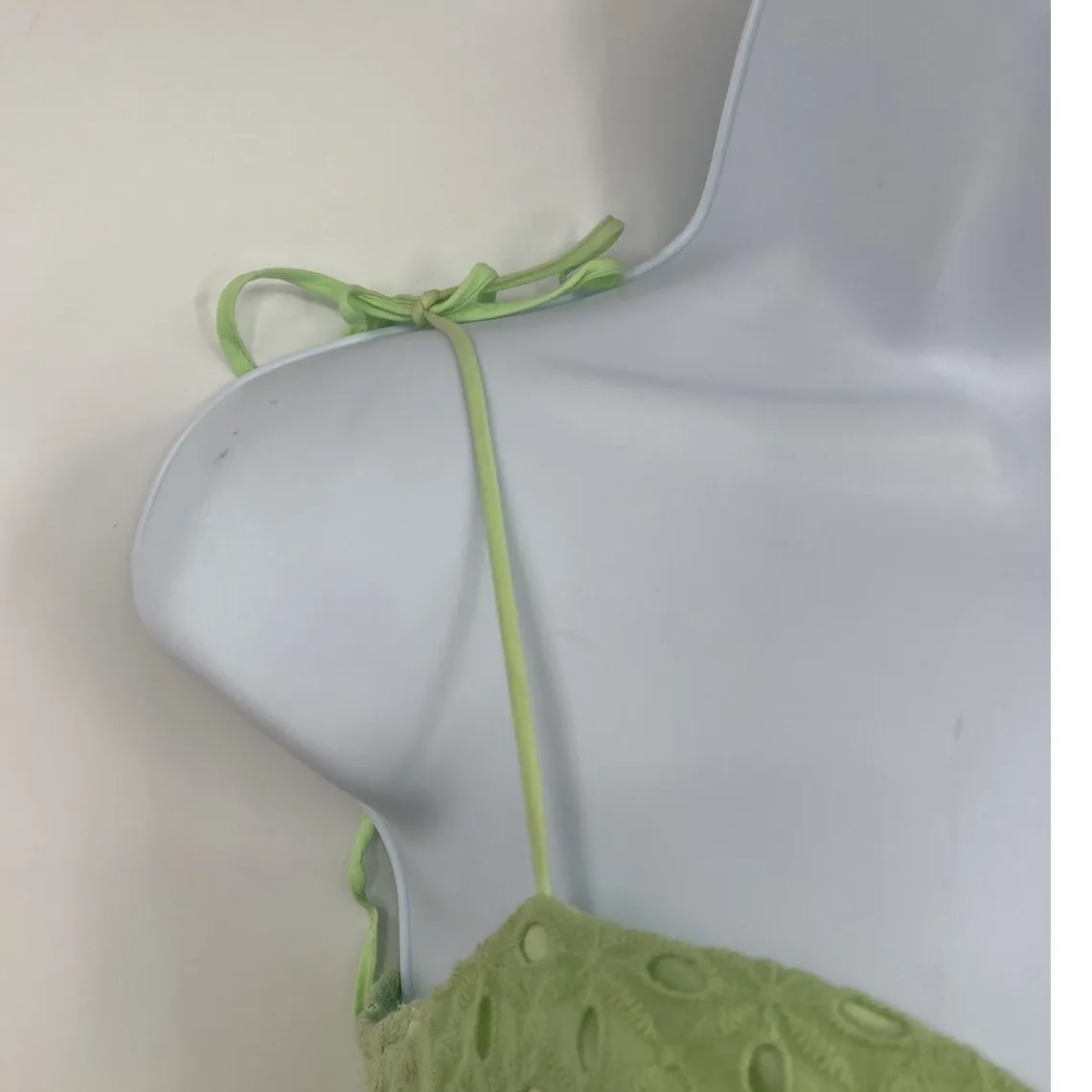 Blue Blush Coquette Bustier Mini Dress Sz L Y2K Milkmaid Eyelet Cottage Sundress - Image 5