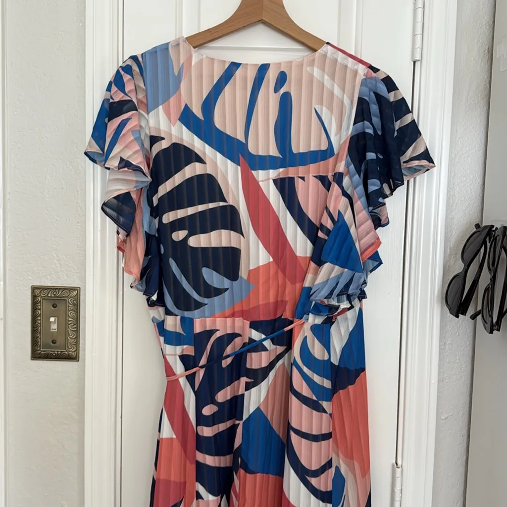 HUTCH Anthropologie tropical leaf print maxi wrap dress - Image 11