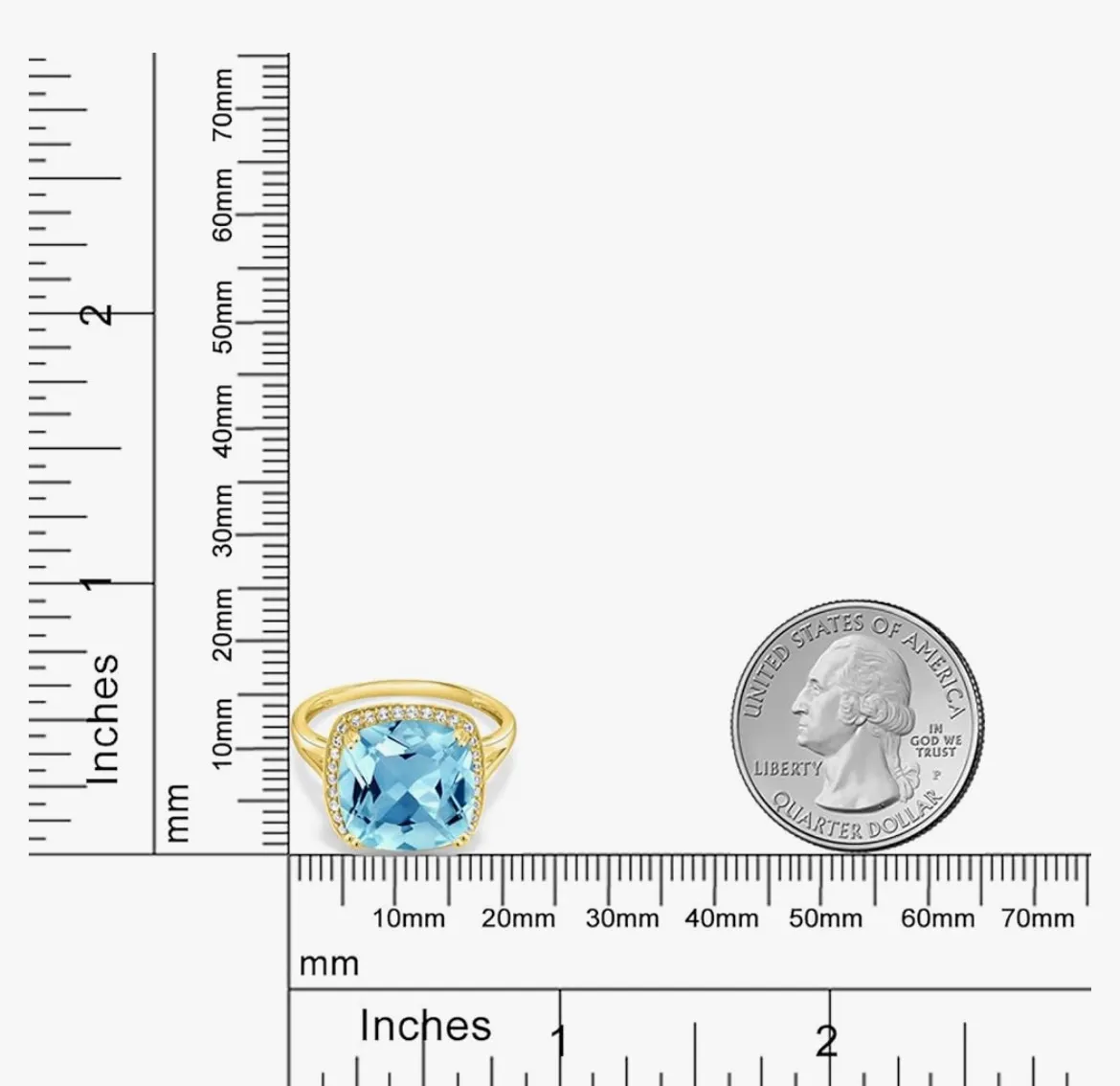 10k Gold Swiss Blue Topaz Ring - Image 3