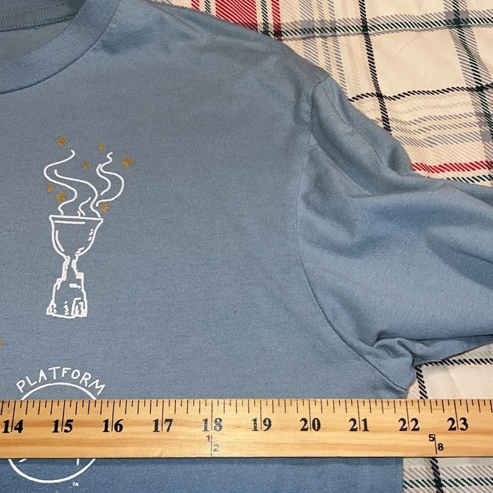 Harry Potter 2XL women’s long sleeve cropped top tie front two tone ombré blue Size 2X - Image 5