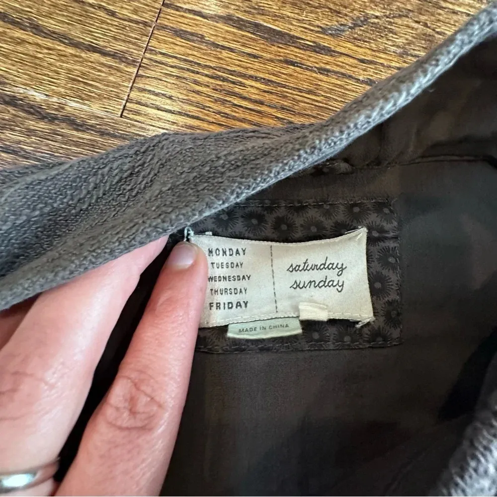 Anthropologie Saturday Sunday Gray Cotton Military Jacket Size Small P0971 - Image 10