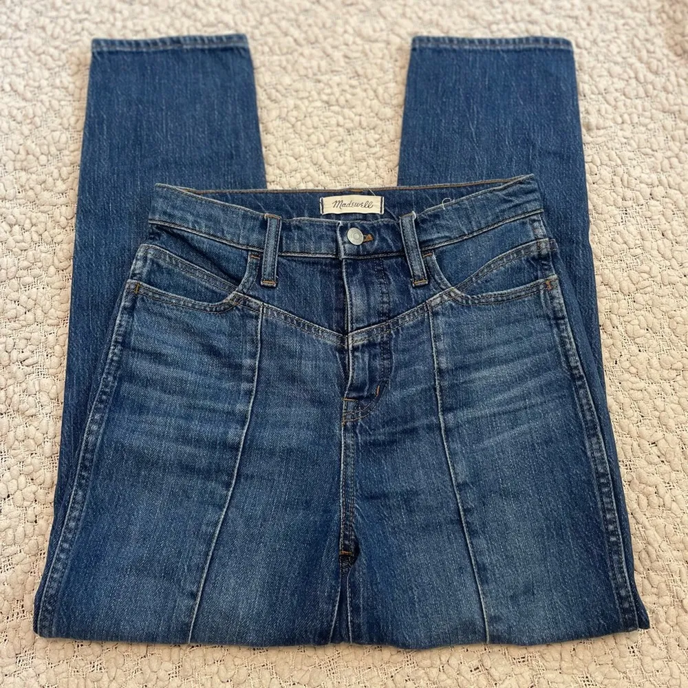 Madewell Classic Straight Jeans Size 25 Blue Bandry Wash Seamed Edition - Image 3