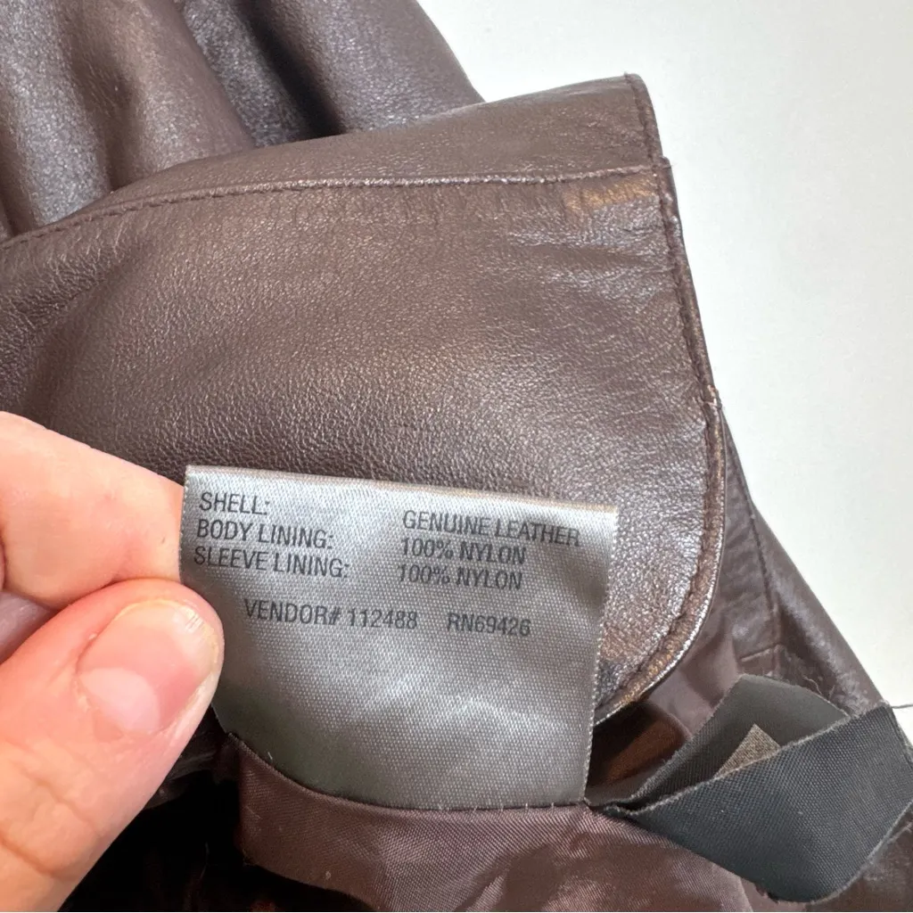 Vintage Y2K Wilson’s Leather Chocolate Brown Tailored Leather Jacket Size Large - Image 4