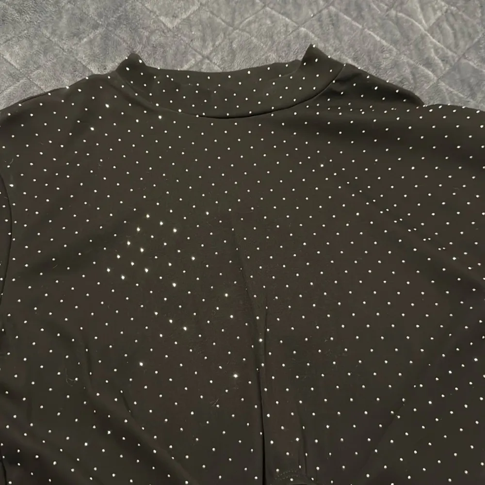 Black Rhinestone Embellished Top Size L - Image 3