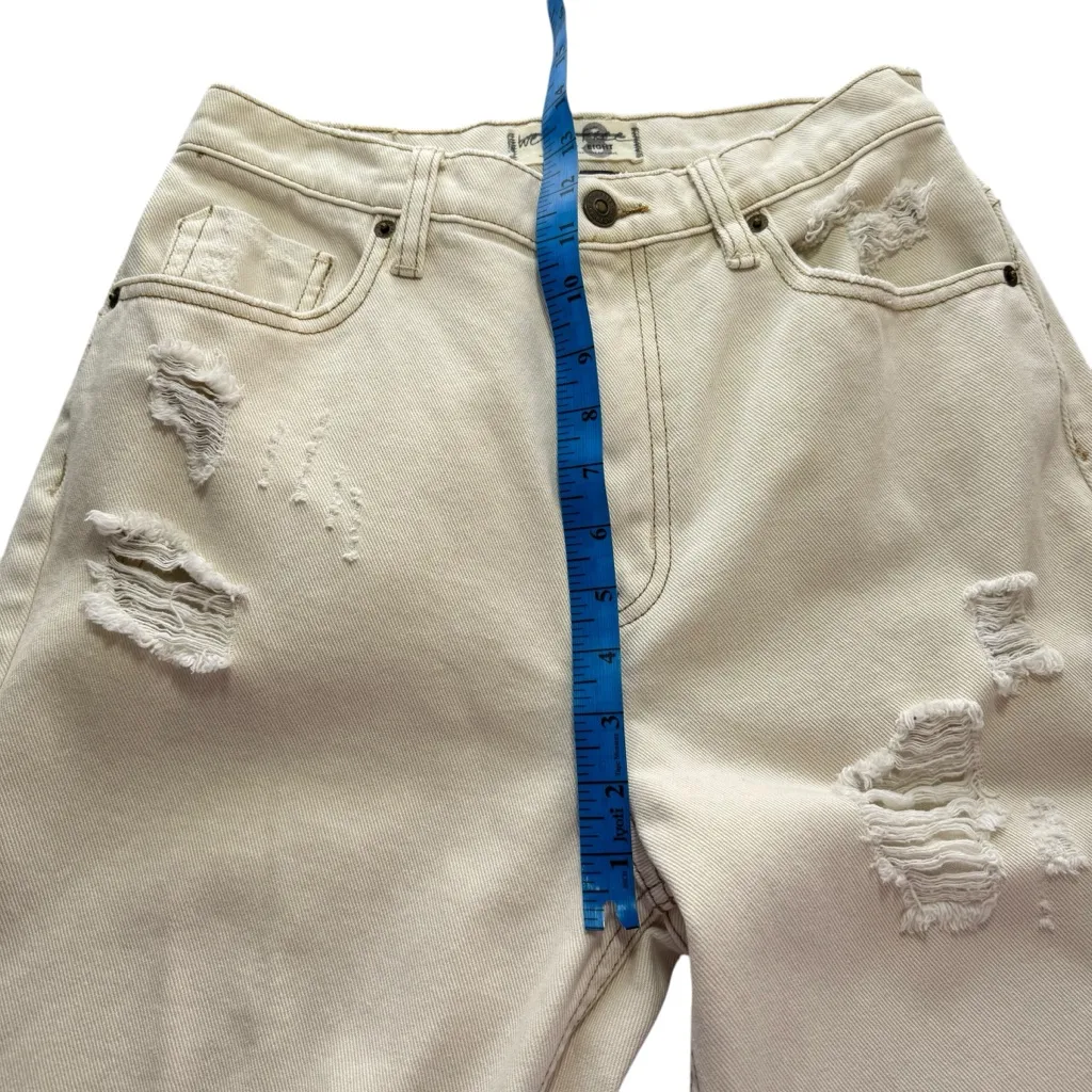 WE THE FREE CRVY Straight Shooter Jean Ivory‎ 28 Free People Boho Distressed - Image 15