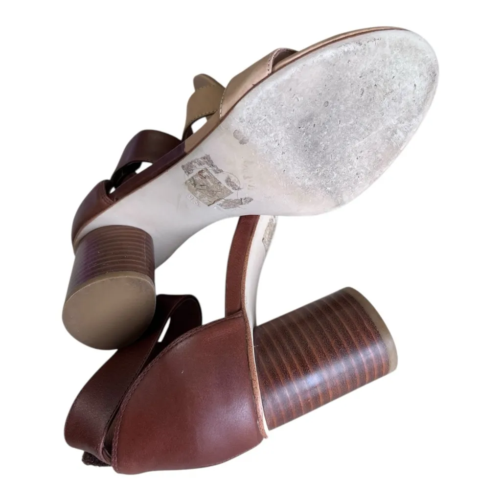 Jeffrey Campbell Brown and Tan Purdy Block Heeled Sandals Size 9.5 - Image 7