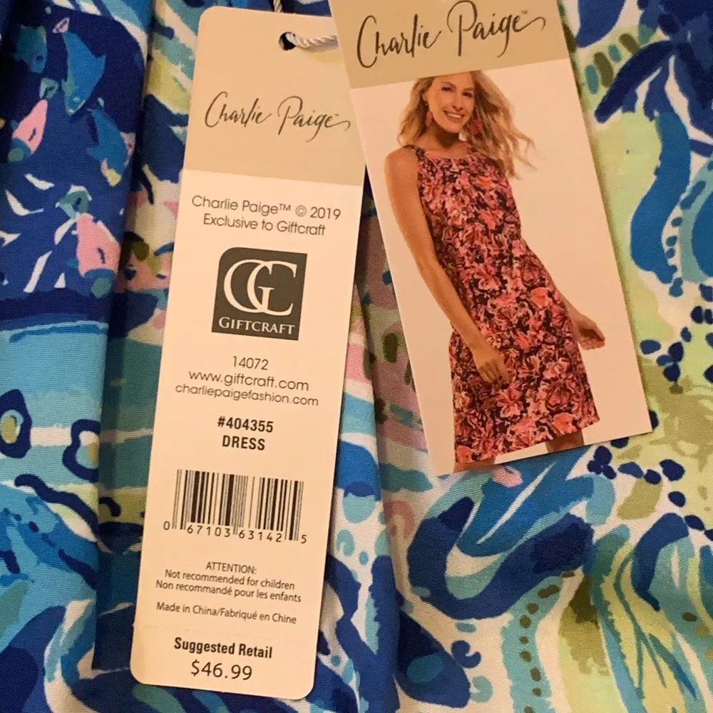 Charlie Paige  NWT Dress Small Multicolor Patterned Sleeveless Mini Resort Beach - Image 3