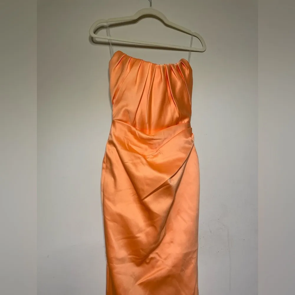 House of Cb Alora Tangerine Strapless Corset Midi Dress - Image 7