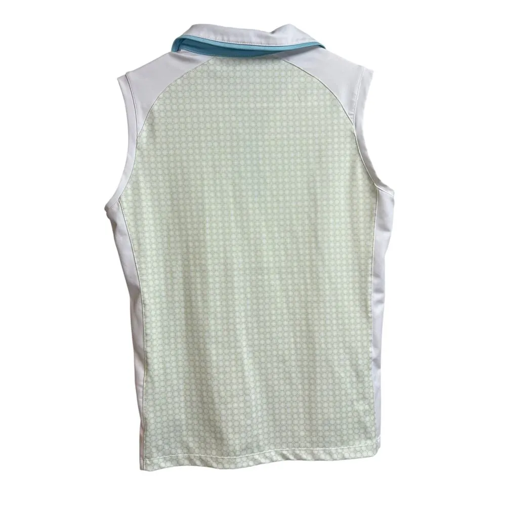 Callaway Women's Sleeveless Pullover Polo Medium White Green - Image 12