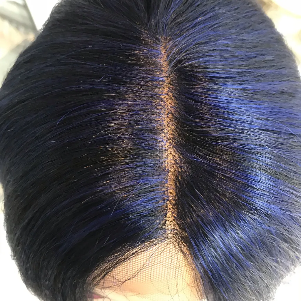 Blue ombré Swisslace wig soft silky - Image 8