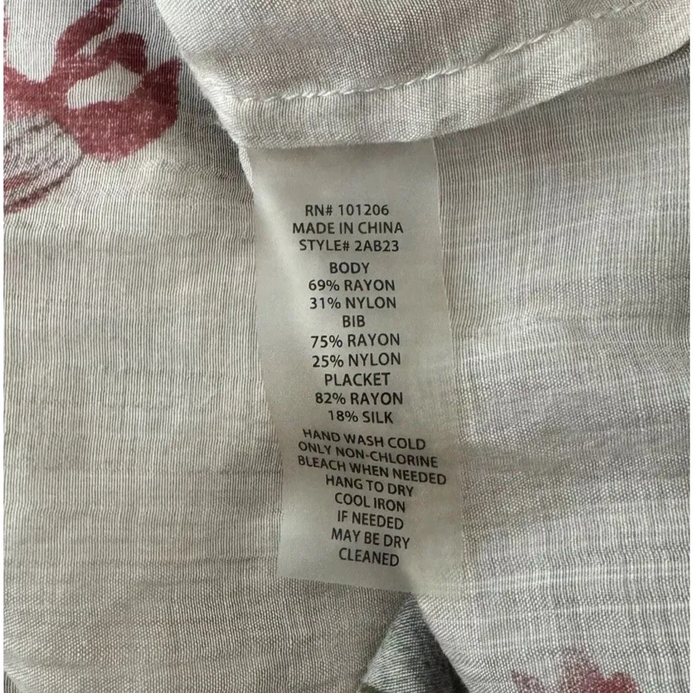 Soft Surroundings Shirt Women Small Cream Multi Floral Aria Tunic Top Sheer Boho - Image 9