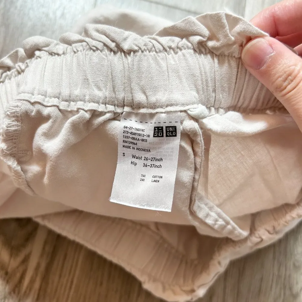Uniqlo Women's Off White Linen Cotton Shorts Size S LIKE NEW - Image 5