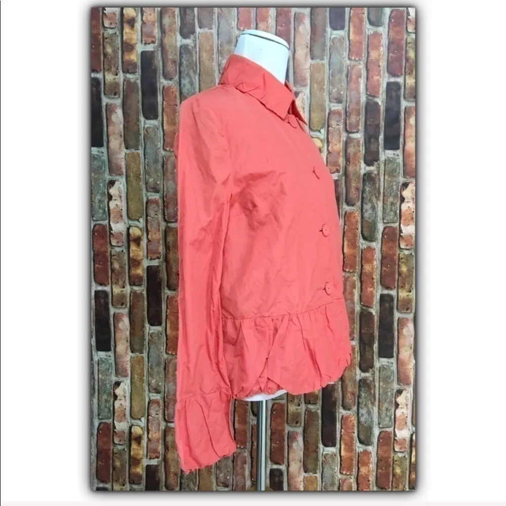 CHICO'S Ravishing Ruffles Ramy coral jacket size small Chico’s 0 - Image 3