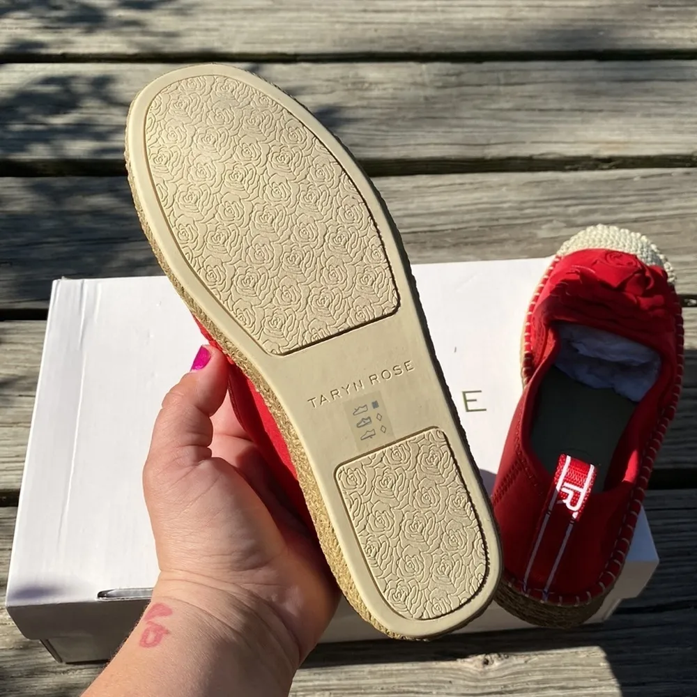 Taryn Rose espadrilles Quincy Shiny Scuba Sangria red  NEW‎ in box 6 - Image 5