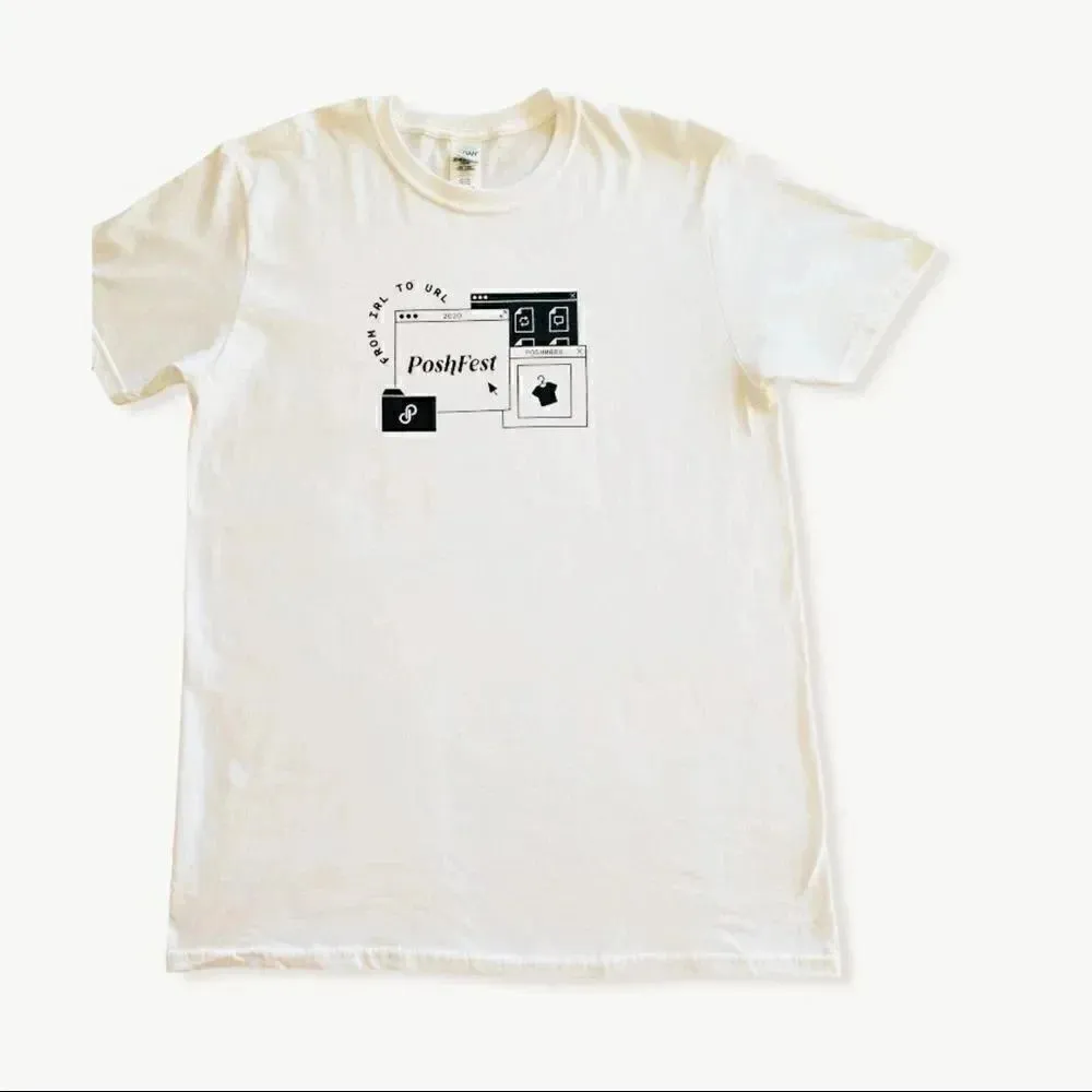 Poshmark Unisex TShirt, Official PoshFest TShirt Sz L White Size L - Image 2