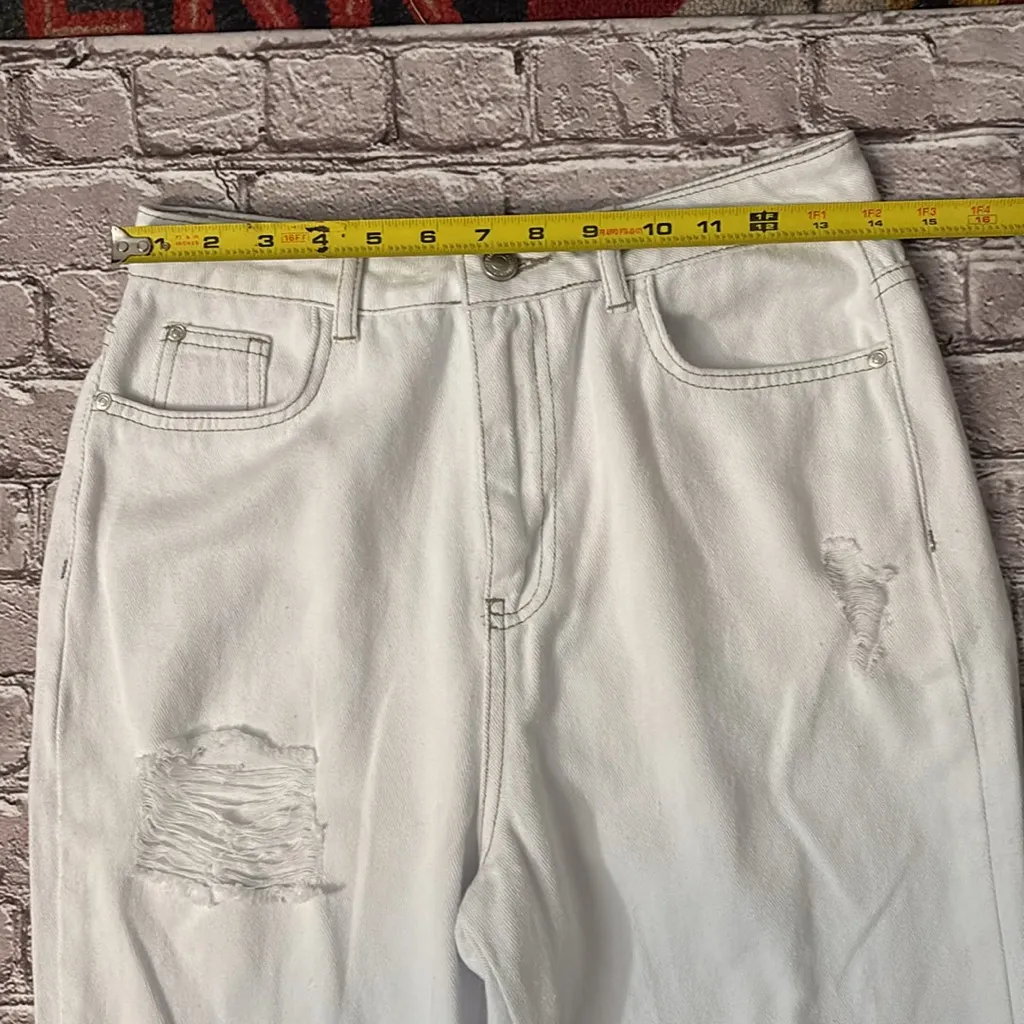 Missguided White Distressed Rip Straight Leg Jean TALL 6 NEW Classic Preppy - Image 6