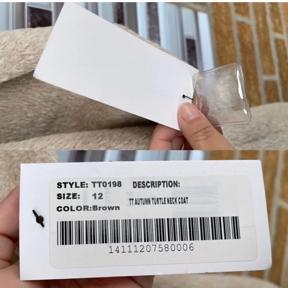 Trina Turk alpaca wool autumn turtleneck coat size 12 in oatmeal - Image 15