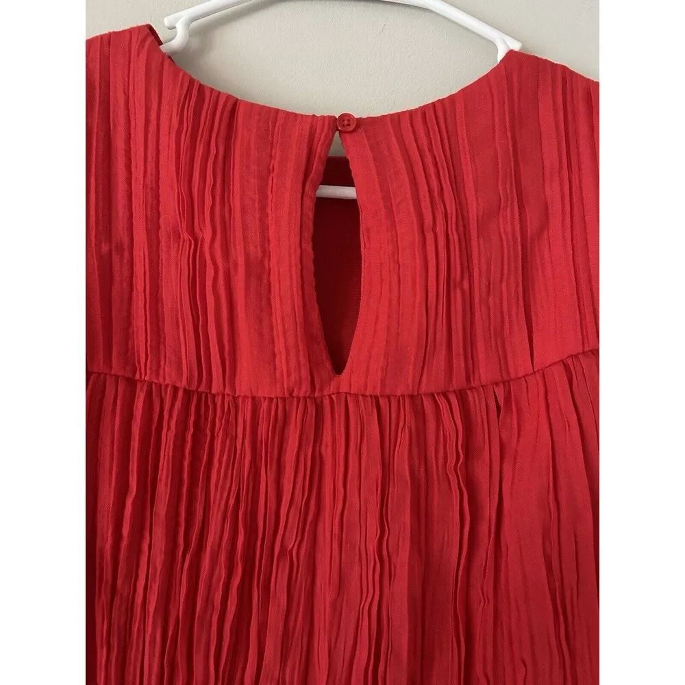 Label By Five Twelve Red Boho Floral Embroidered Ruffle Mini Dress Size - Image 7