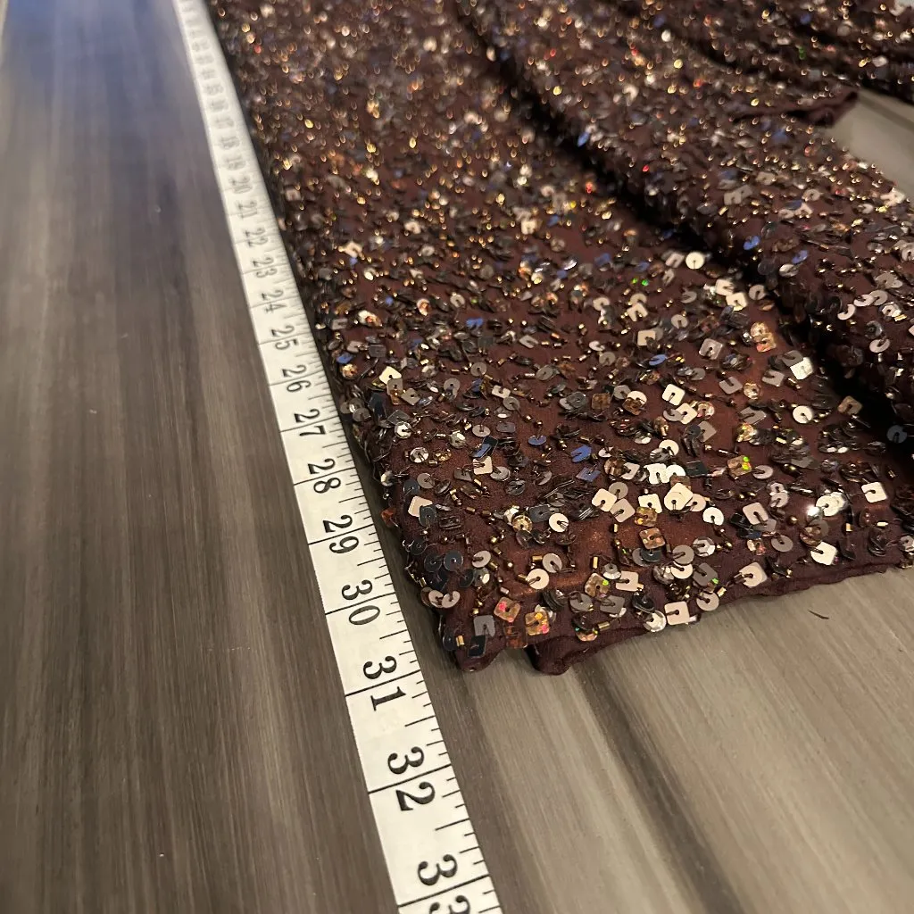 Shail K. Womens Sequin Cocktail Prom Mini Bodycon Dress Long Sleeves Size 2 Brown - Image 10