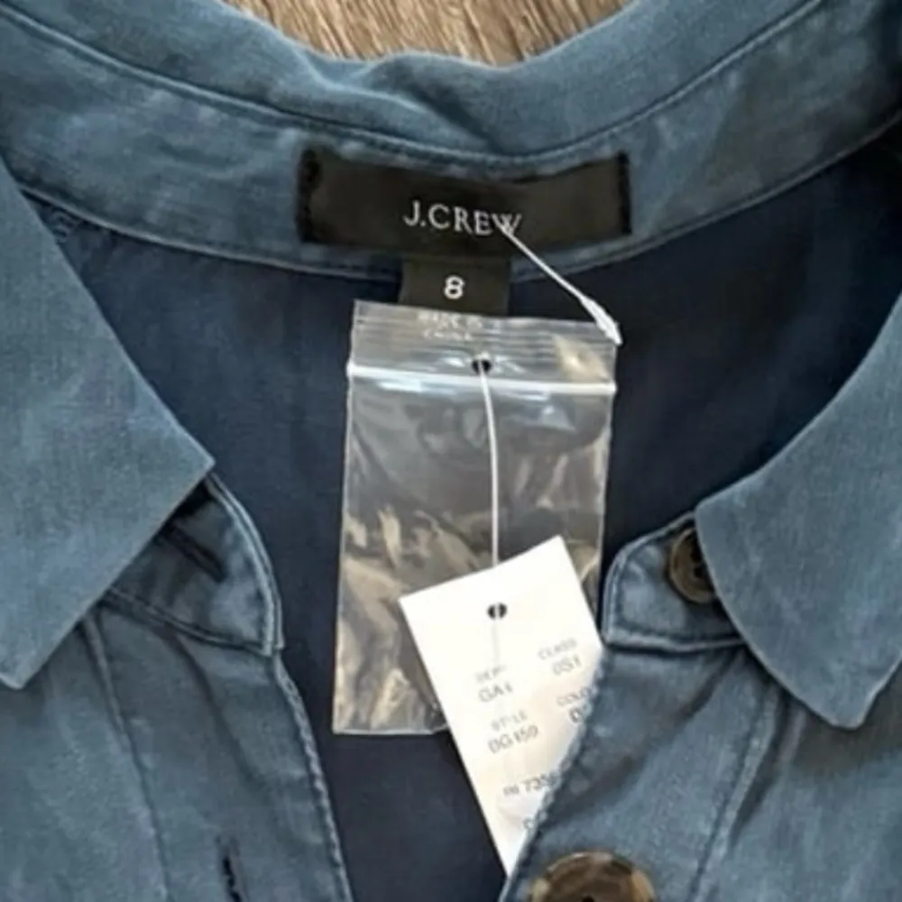 J. crew Women's Jumpsuit 8 NWT Button Front Puffed Sleeves Casual Skinny Leg - Image 6