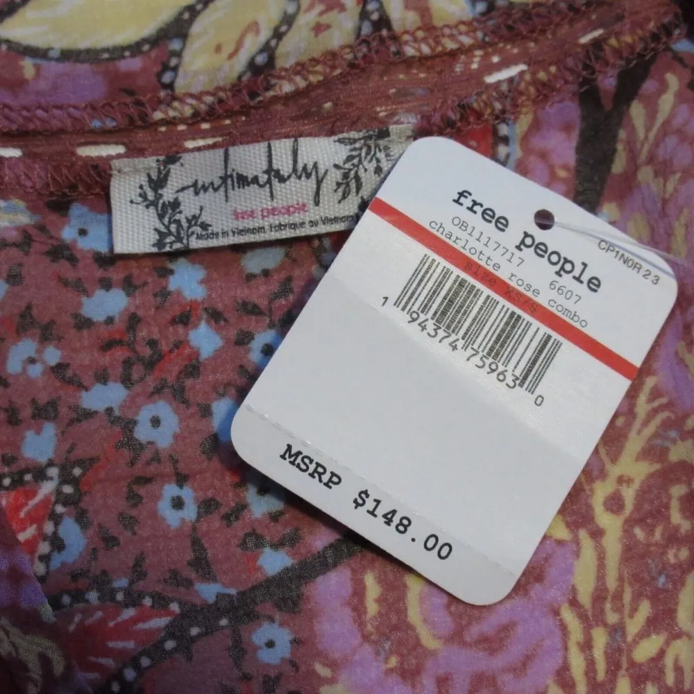 NWT Intimately Free People Grasslands Kimono in Charlotte Rose Combo Sheer XS/S - Image 4